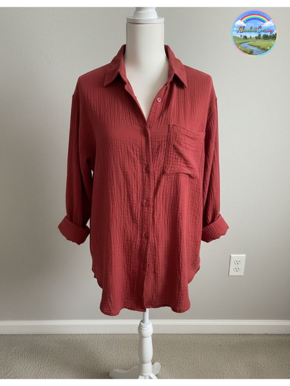 Zeagoo Womens Cotton Gauze Button Down Shirt Long Sleeve Casual Top